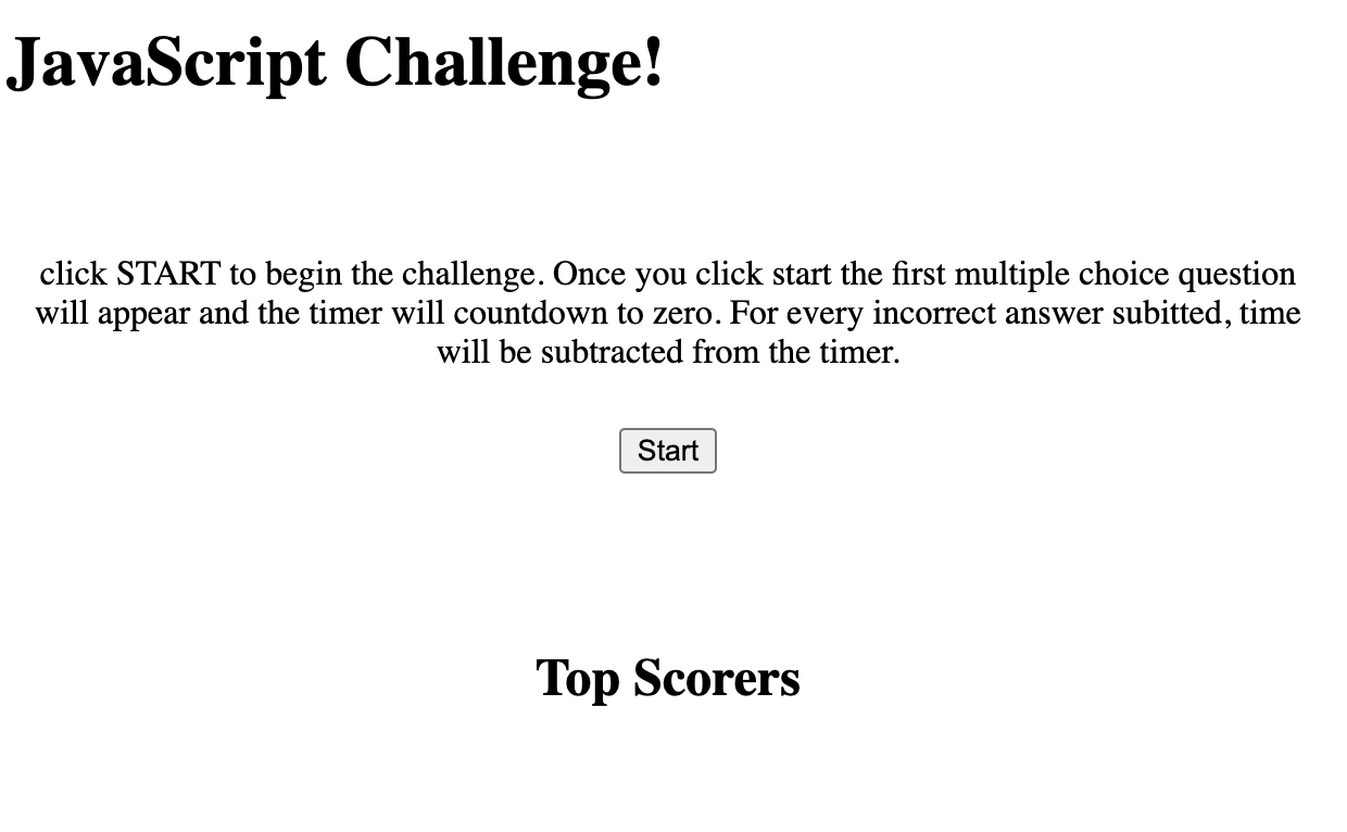 coding quiz challenge